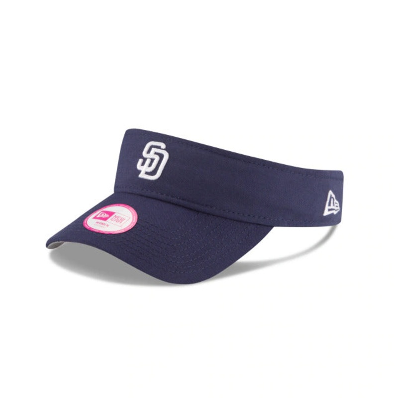 (Women) San Diego Padres New Era MLB Navy Crown/Visor Team Color Logo Visor