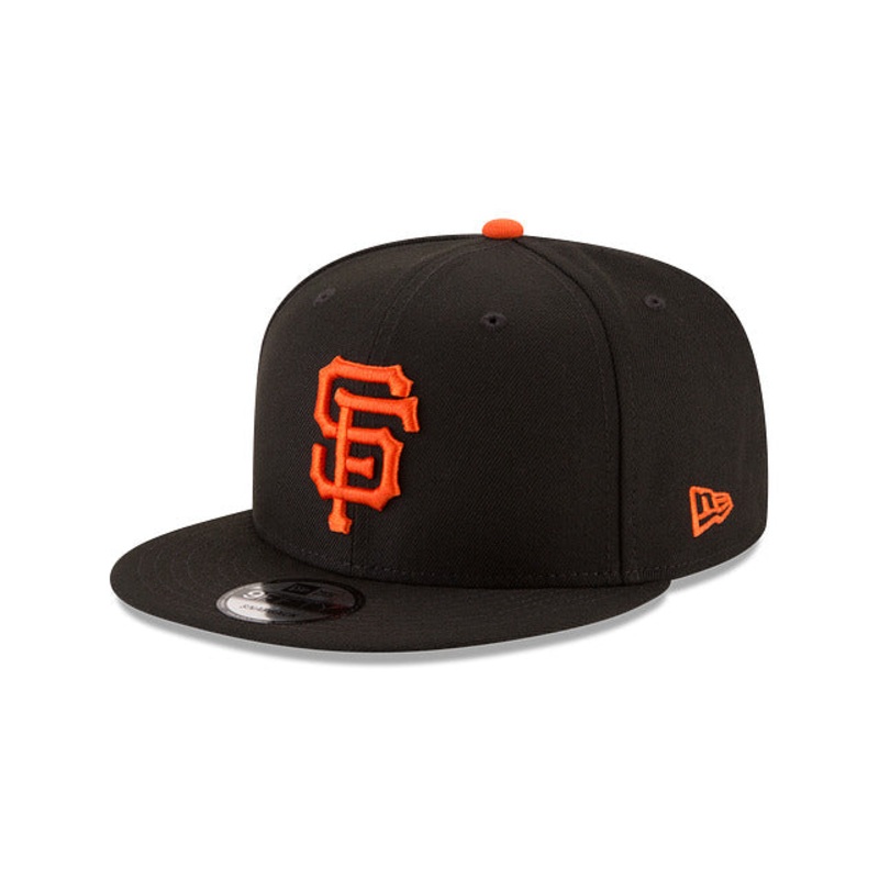 San Francisco Giants New Era 9FIFTY 950 Snapback Cap Hat Black Crown/Visor Orange Logo