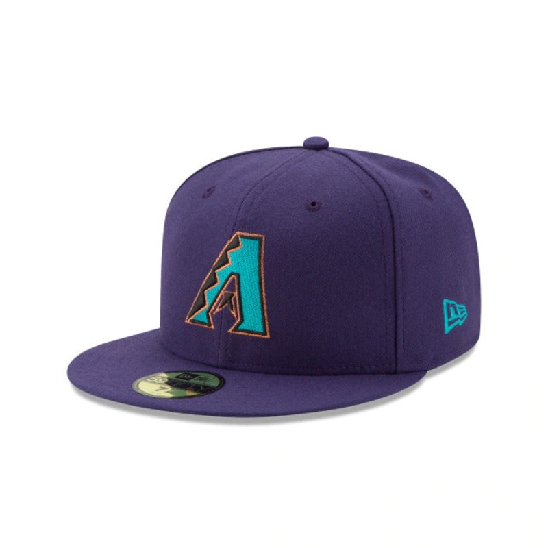 Arizona Diamondbacks New Era MLB 59FIFTY 5950 Fitted Cap Hat Purple Crown/Visor Team Color Logo