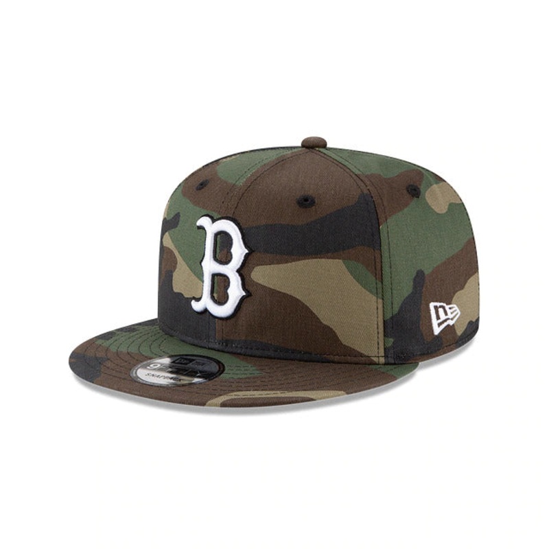 Boston Red Sox New Era MLB 9FIFTY 950 Snapback Cap Hat Camo Crown/Visor White/Black Logo