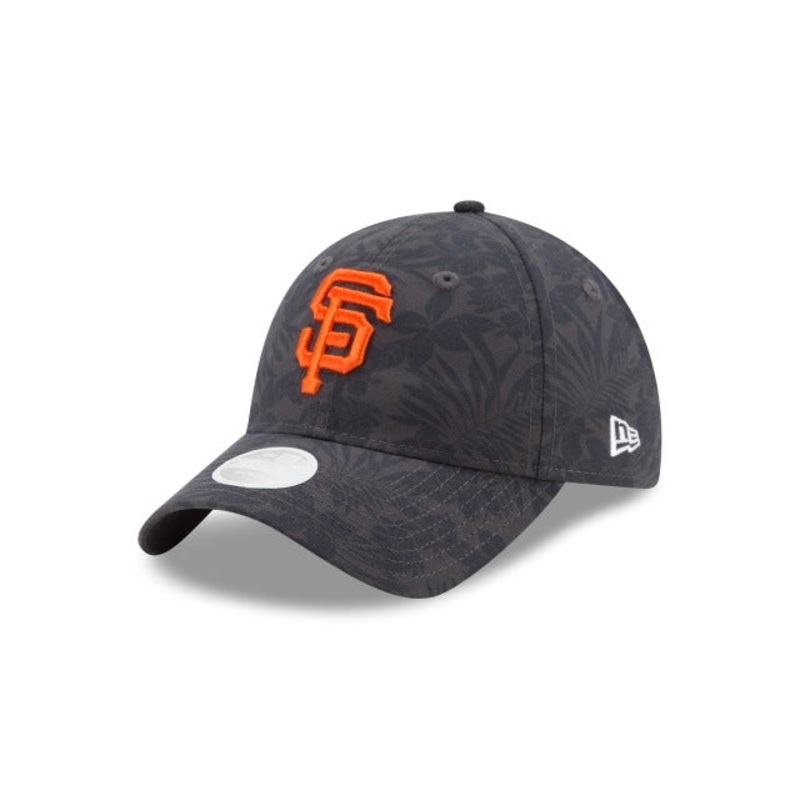 San Francisco Giants New Era 9TWENTY 920 Adjustable Floral Burst Cap Hat Black Crown/Visor Team Color Logo