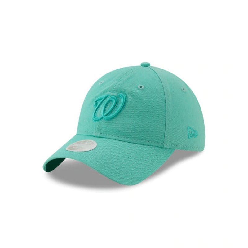 (Women) Washington Nationals New Era MLB 9TWENTY 920 Adjustable Cap Hat Blue Crown/Visor Blue Logo