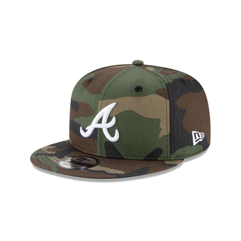Atlanta Braves New Era MLB 9FIFTY 950 Snapback Cap Hat Camo Crown/Visor White Logo