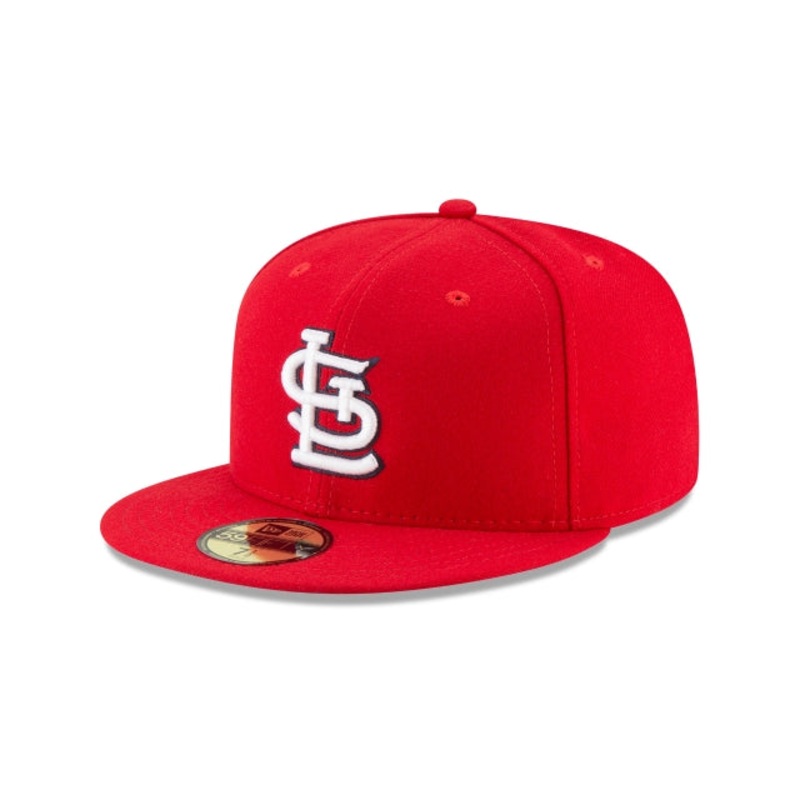 St. Louis Cardinals New Era MLB 59FIFTY 5950 Fitted Cap Hat Red Crown/Visor White/Black Logo