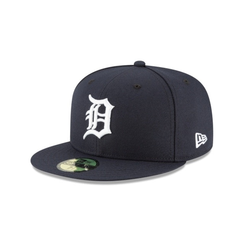 (Youth) Detroit Tigers New Era MLB 59FIFTY 5950 Kid Fitted Cap Hat Navy Crown/Visor White Logo
