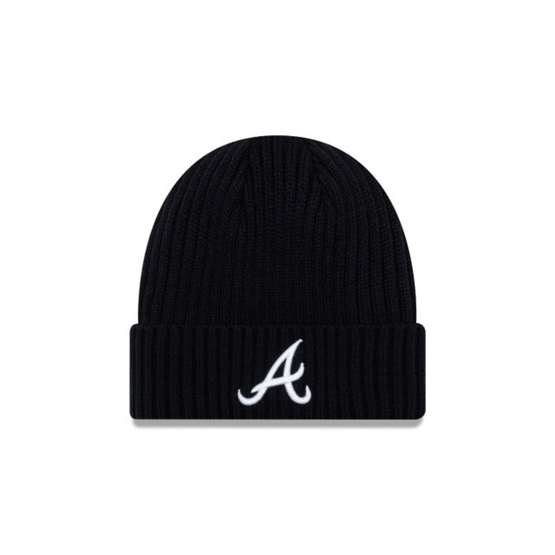 Atlanta Braves New Era MLB Cuffed Knit Beanie Black Team Color Logo