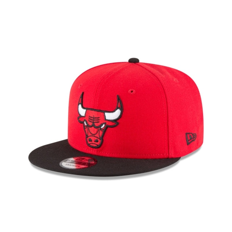 Chicago Bulls New Era NBA 9FIFTY 950 Snapback Cap Hat Red Crown Black Visor Team Color Logo