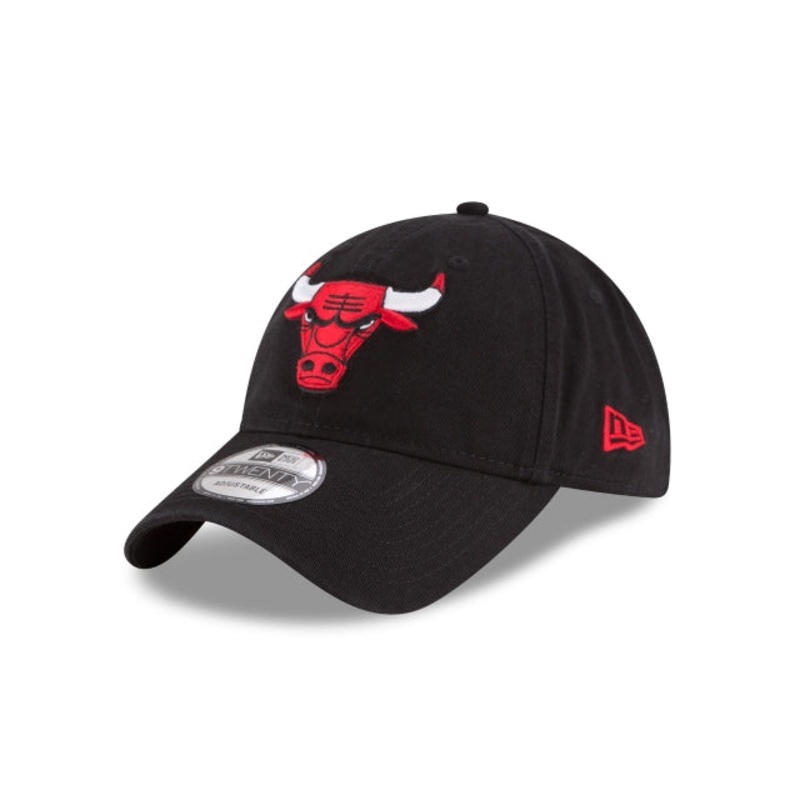 Chicago Bulls New Era NBA 9TWENTY 920 Adjustable Cap Hat Black Crown/Visor Team Color Logo
