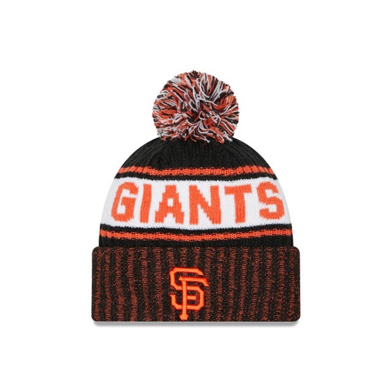 San Francisco Giants New Era MLB Cuffed Pom Knit Black/White Team Color Logo