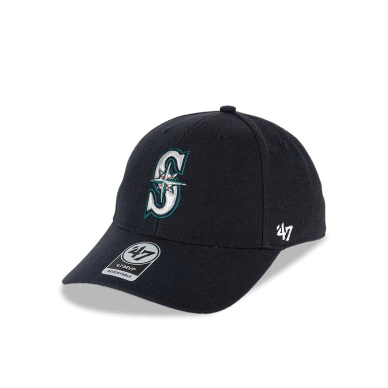 Seattle Mariners ’47 Brand MLB MVP Adjustable Cap Hat Navy Crown/Visor Team Color Logo