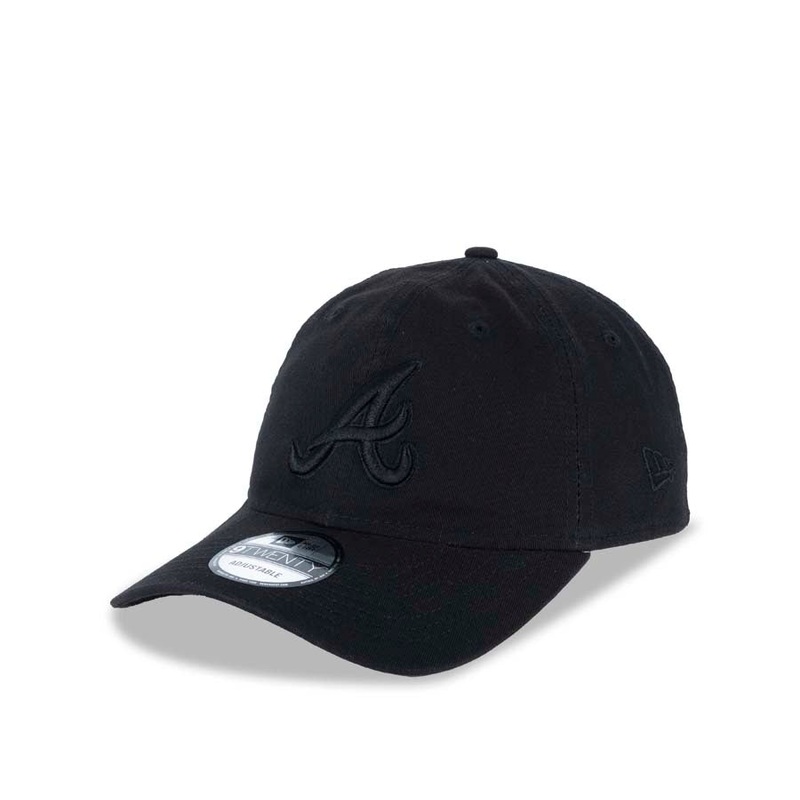 Atlanta Braves New Era MLB 9TWENTY 920 Adjustable Cap Hat Black Crown/Visor Black Logo