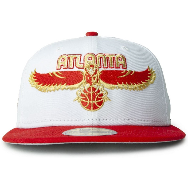New Era Atlanta Hawks White/Red/Gold 59FIFTY Fitted Cap