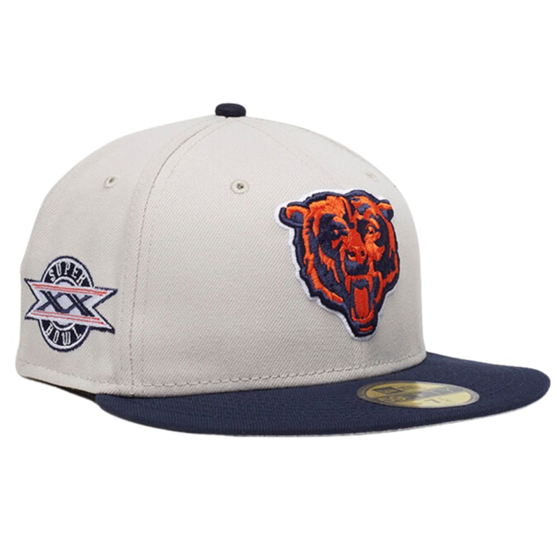 New Era Chicago Bears White/Navy Pre-Game 59FIFTY Fitted Hat