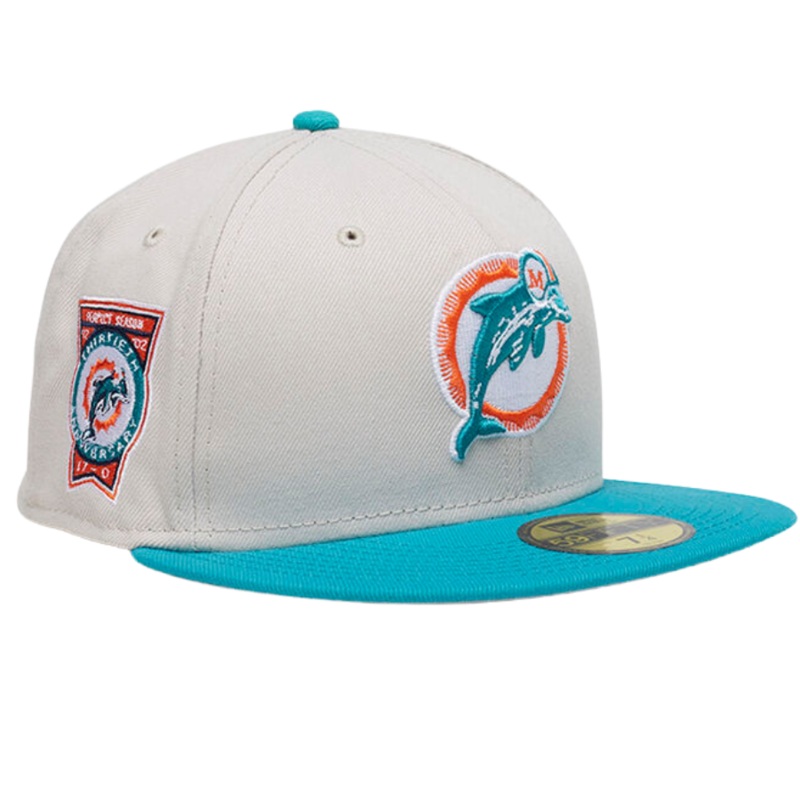 New Era Miami Dolphins White/Teal Pre-Game 59FIFTY Fitted Hat