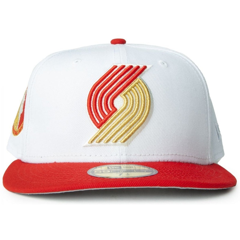New Era Portland Trail Blazers White/Red/Gold 59FIFTY Fitted Cap