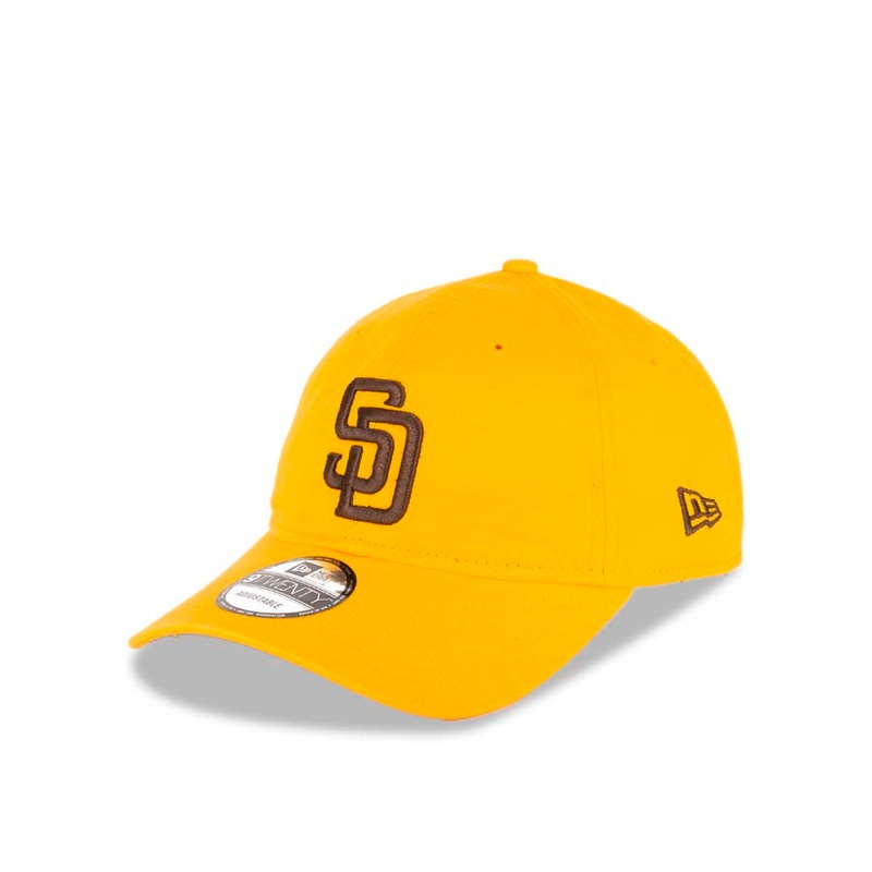 San Diego Padres New Era MLB 9TWENTY 920 Adjustable Cap Hat Yellow Crown/Visor Brown Logo