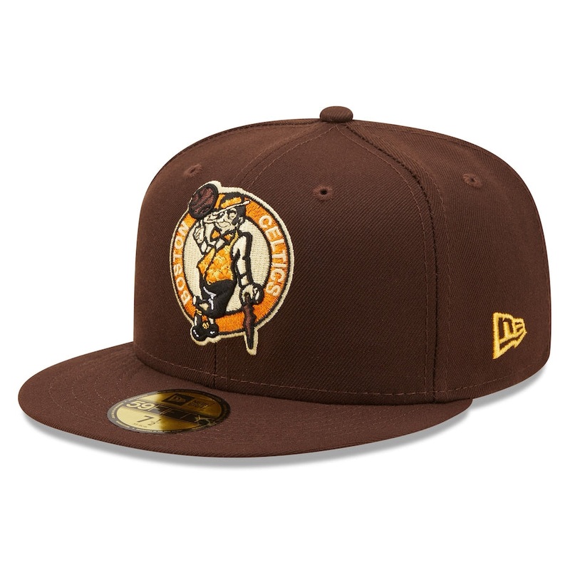 New Era Boston Celtics Brown Burnt Wood Orange Popsicle 59FIFTY Fitted Hat