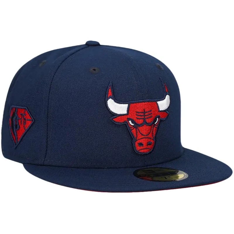 New Era Chicago Bulls 75th Anniversary Ocean Blue/Red 59FIFTY Fitted Hat