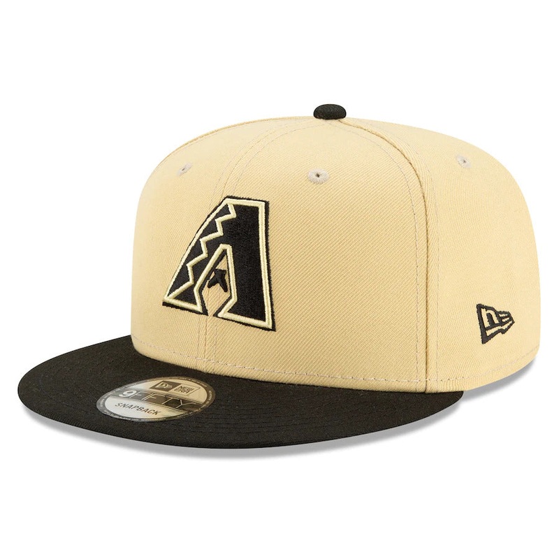 Arizona Diamondbacks New Era MLB 9FIFTY 950 Snapback Cap Hat Perfect Tan White Crown Black Visor Black/Tan Logo (2022 City Connect)