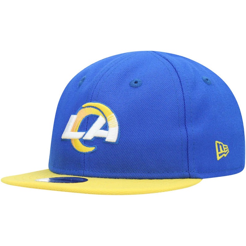 (Infant) Los Angeles Rams New Era NFL 9FIFTY 950 Adjustable Cap Hat Royal Blue Crown Yellow Visor Team Color Logo (My 1st First)