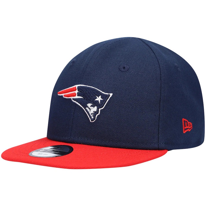 (Infant) New England Patriots New Era NFL 9FIFTY 950 Adjustable Cap Hat Navy Crown Red Visor Team Color Logo (My 1st First)