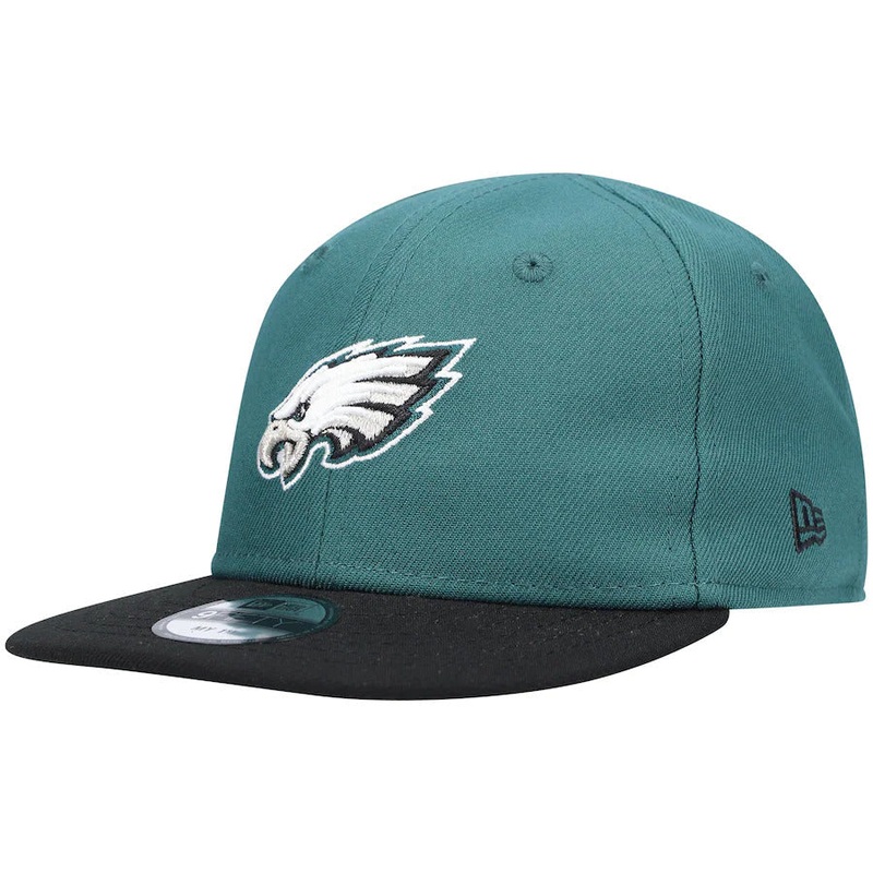 (Infant) Philadelphia Eagles New Era NFL 9FIFTY 950 Adjustable Cap Hat Green Crown Black Visor Team Color Logo (My 1st First)