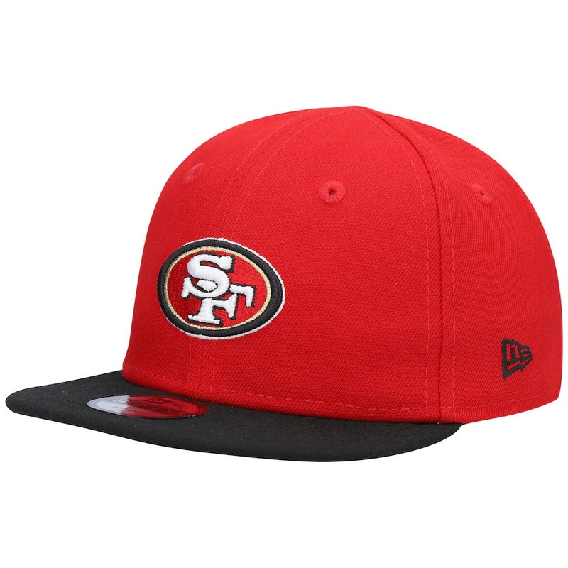 (Infant) San Francisco 49ers New Era NFL 9FIFTY 950 Adjustable Cap Hat Red Crown Black Visor Team Color Logo (My 1st First)