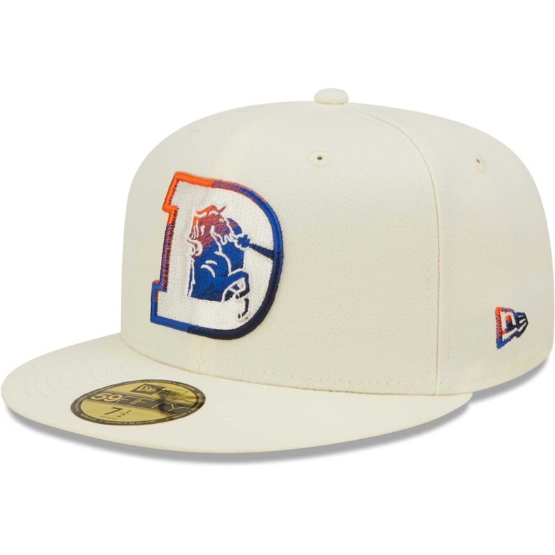 New Era Denver Broncos Cream Chrome Color Dim 59FIFTY Fitted Hat