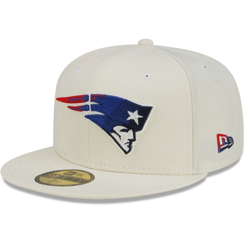 New Era New England Patriots Cream Chrome Color Dim 59FIFTY Fitted Hat