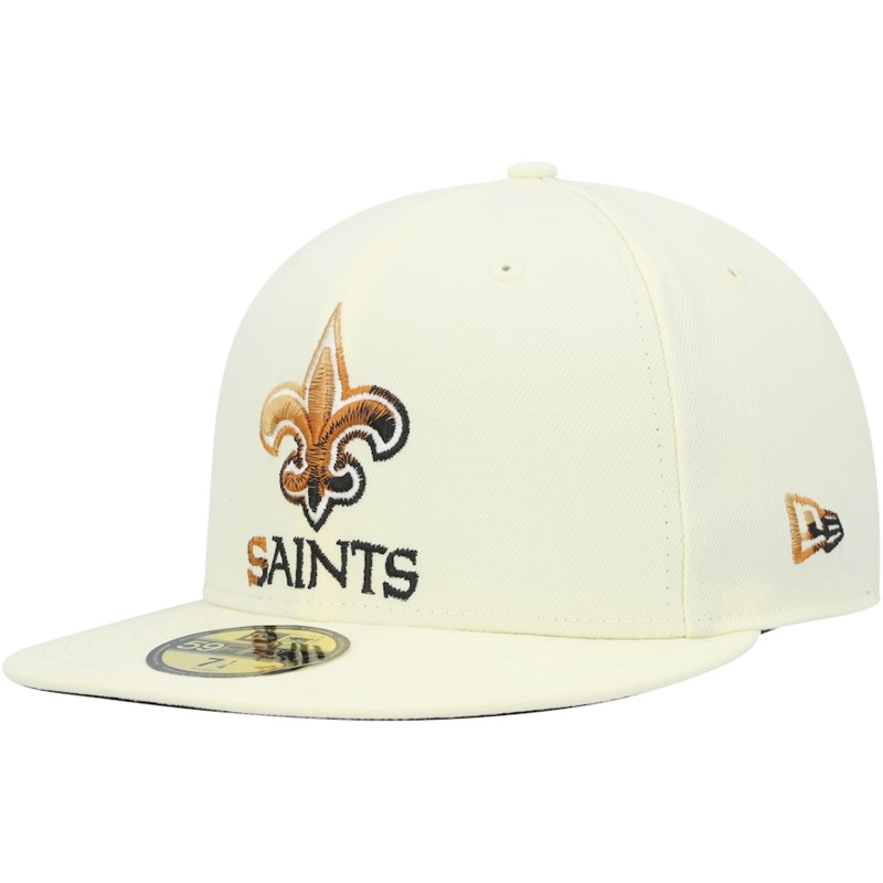 New Era  New Orleans Saints Cream Chrome Color Dim 59FIFTY Fitted Hat