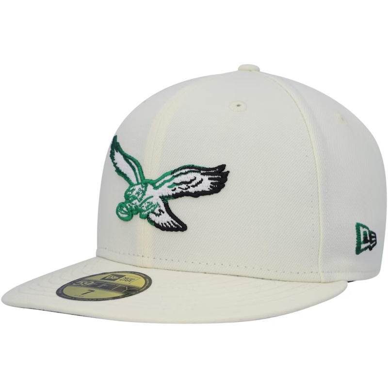 New Era Philadelphia Eagles Alt Cream Chrome Color Dim 59FIFTY Fitted Hat