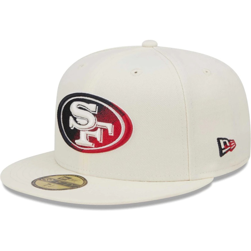 New Era San Francisco 49ers Cream Chrome Color Dim 59FIFTY Fitted Hat