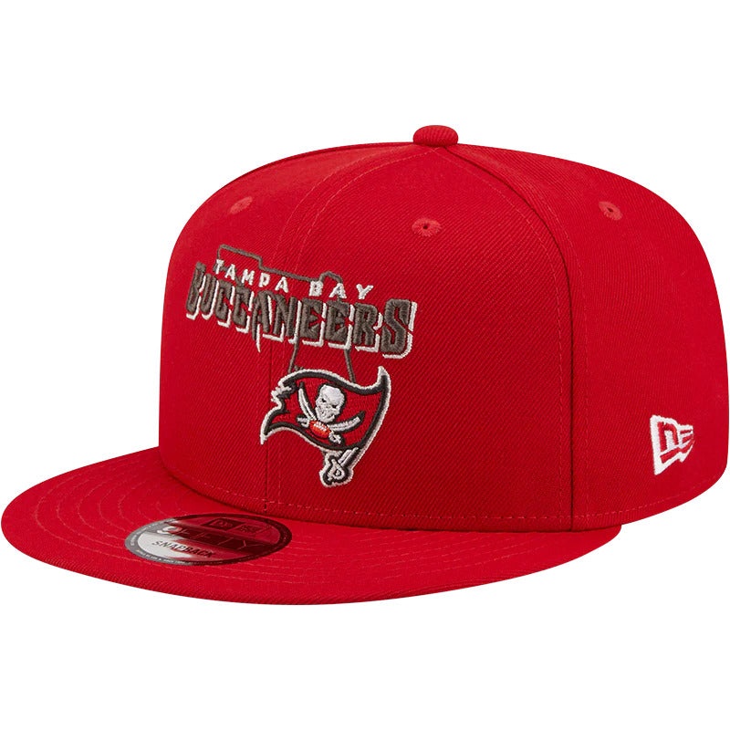 Tampa Bay Buccaneers New Era NFL 9FIFTY 950 Snapback Cap Hat Red Crown/Visor Team Color Logo with State Map (Logo State)