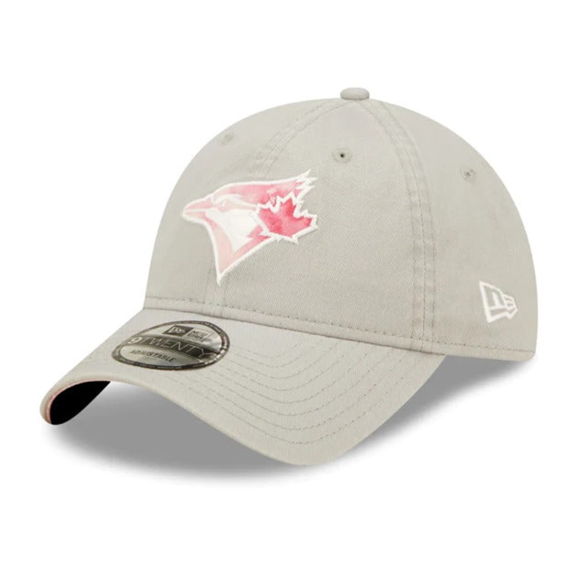 Toronto Blue Jays New Era MLB 9TWENTY 920 Adjustable Cap Hat Gray Crown/Visor Pink/White Logo (2022 Mother’s Day)