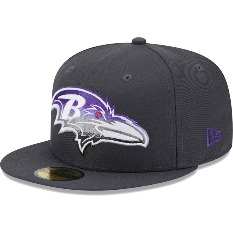 New Era Baltimore Ravens Graphite Color Dim 59FIFTY Fitted Hat