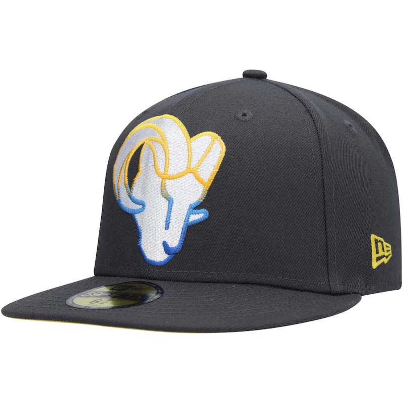New Era Los Angeles Rams Graphite Color Dim 59FIFTY Fitted Hat