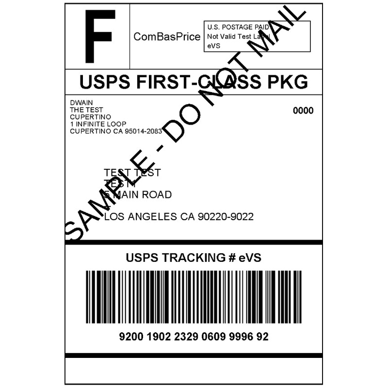 First Class Shipping Label For 1 Hat Within the United States