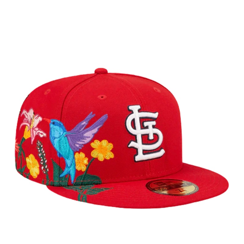 St. Louis Cardinals New Era 59FIFTY 5950 Fitted Cap Hat Red Crown/Visor Team Color Logo (Blooming)