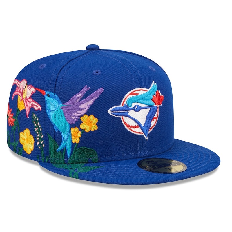 Toronto Blue Jays New Era MLB 59FIFTY 5950 Fitted Cap Hat Royal Blue Crown/Visor Team Color Retro Logo (Blooming)