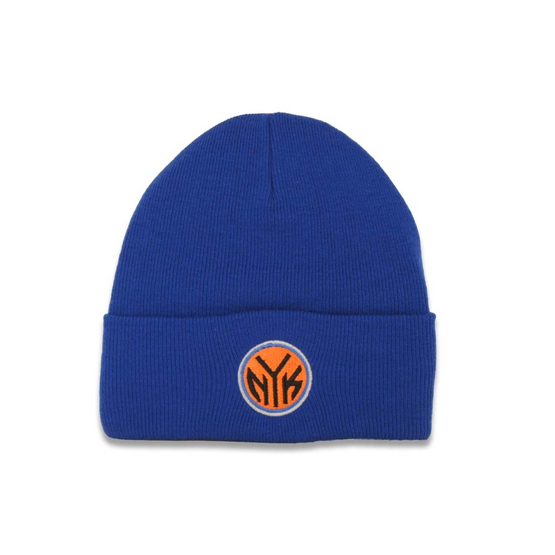 New York Knicks NBA Basic Cuffed Beanie/Knit Royal Blue Crown/Visor Team Color Logo