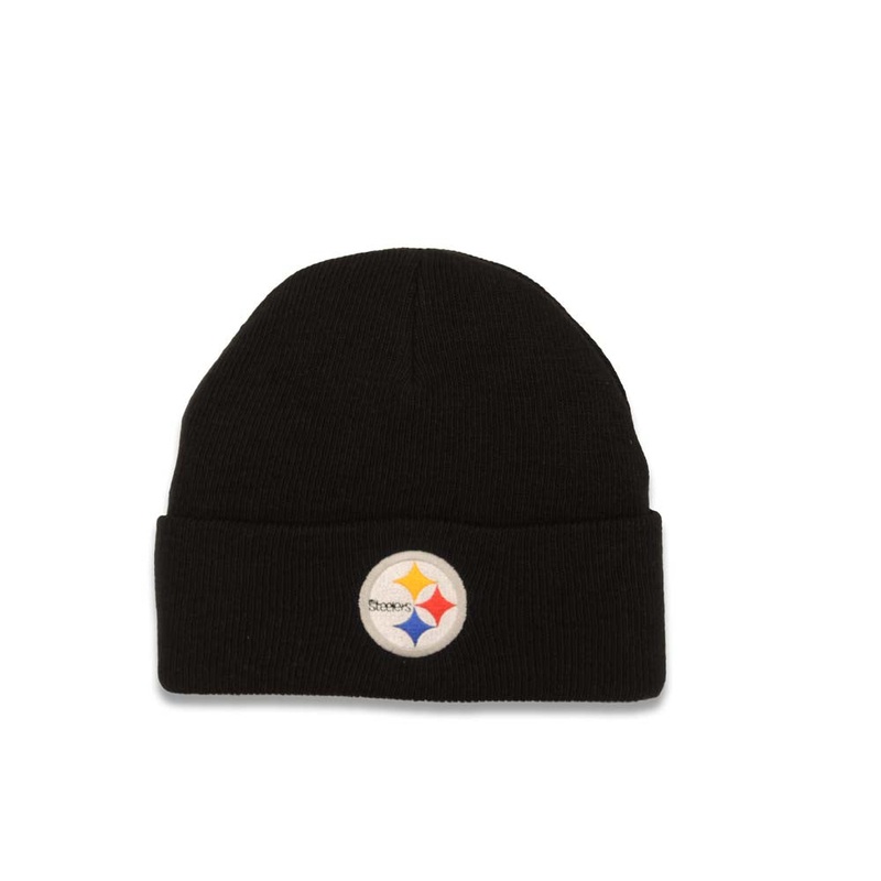Pittsburgh Steelers NFL Basic Cuffed Beanie/Knit Black Crown/Visor Team Color Logo