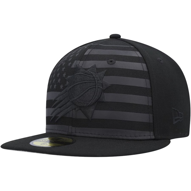 New Era Phoenix Suns All Black American Flag 2023 59FIFTY Fitted Hat