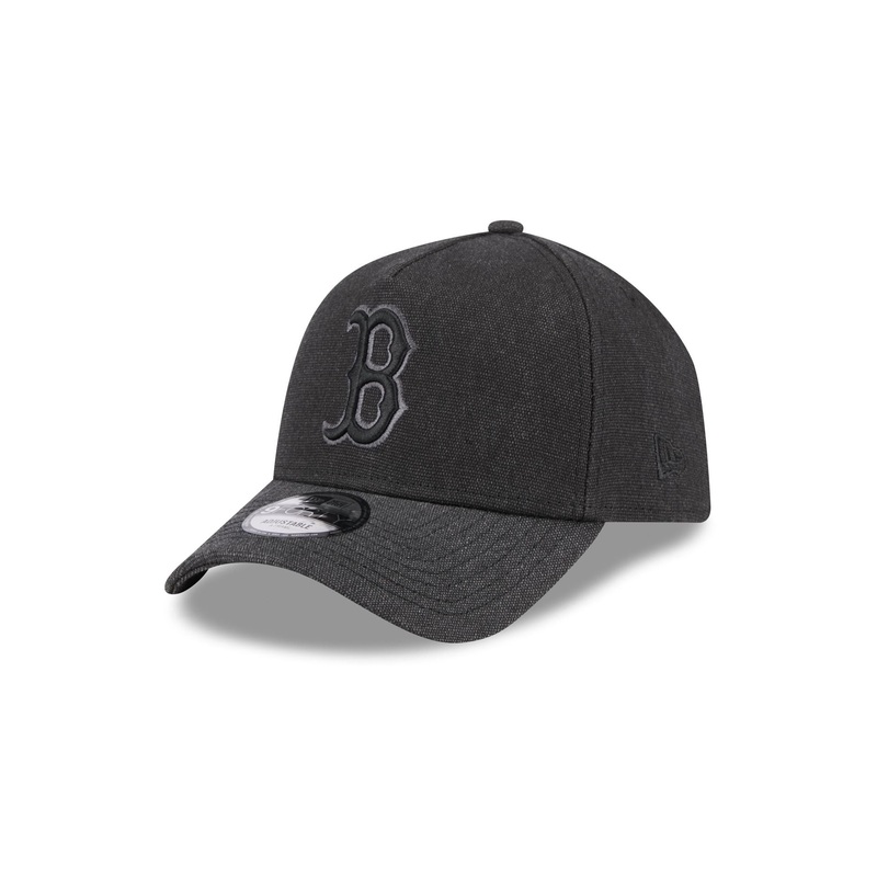 Boston Red Sox Logo Essentials Black 9FORTY A-Frame Snapback Hat