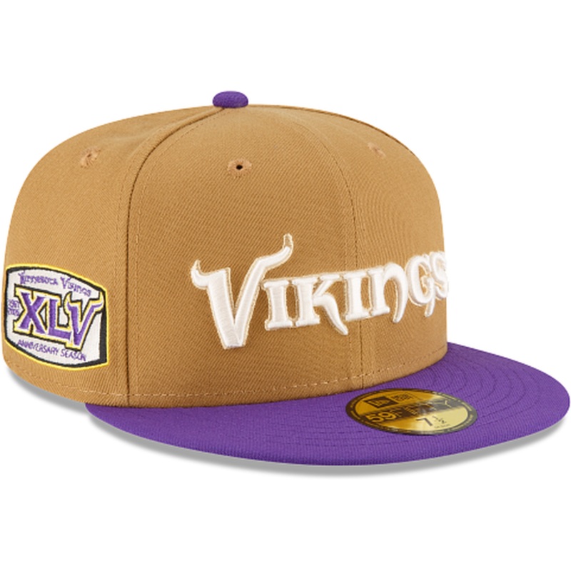 New Era Minnesota Vikings Ivory Wheat 2023 59FIFTY Fitted Hat