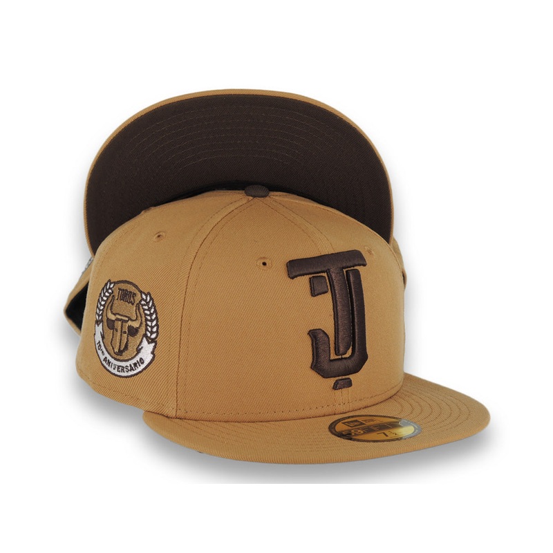 Tijuana Toros New Era LMB 59FIFTY 5950 Fitted Cap Hat Wheat Crown/Visor Brown Logo 10th Anniversary Brown UV