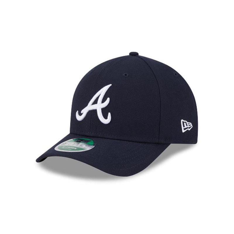 Atlanta Braves New Era MLB 9FORTY 940 Adjustable M-Crown Cap Hat Navy Blue Crown/Visor White Logo (Official Player Replica)