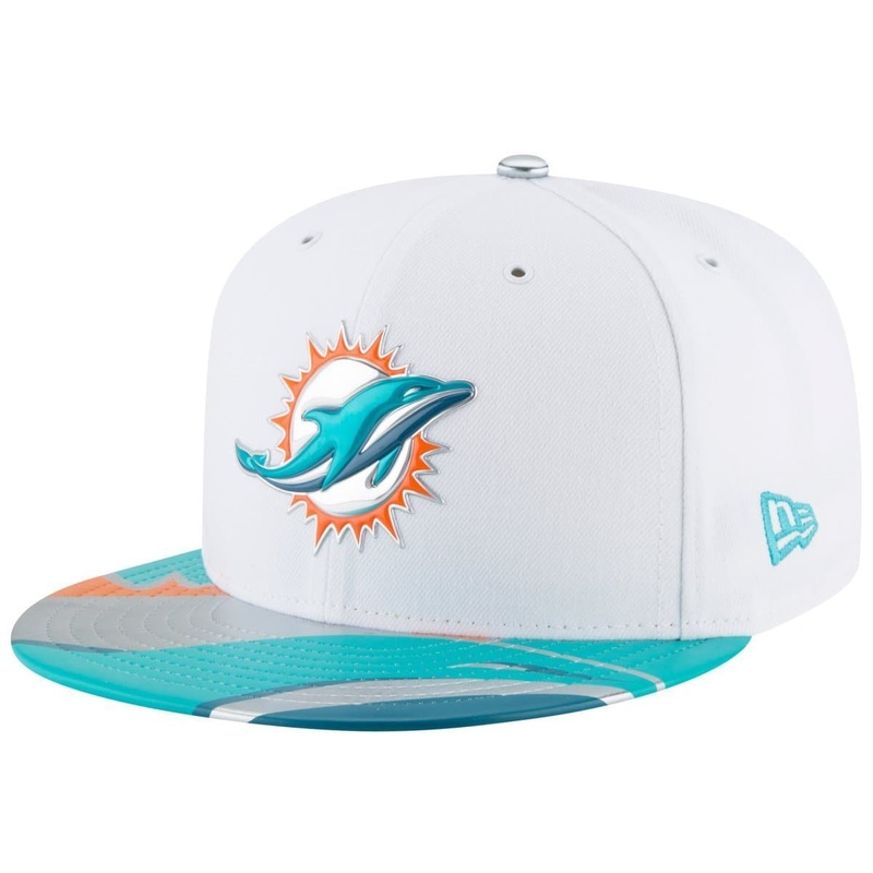New Era NFL Miami Dolphins 2017 Draft On Stage 59Fifty Fitted Cap, Size 7 3/4, White