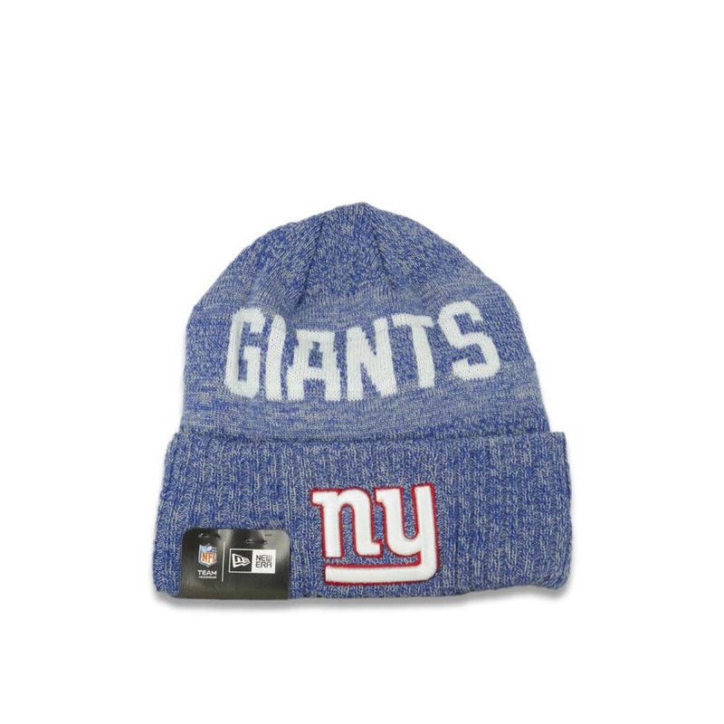 New York Giants New Era NFL Knit Cuffed Beanie Team Color Blue Crown/Cuff Team Color Logo (2017 Sideline)