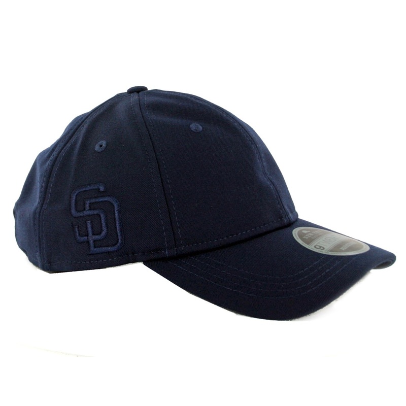San Diego Padres New Era MLB 9FORTY 940 Heather Suiting Adjustable Cap Hat Navy Blue Crown/Visor Navy Blue Side Logo