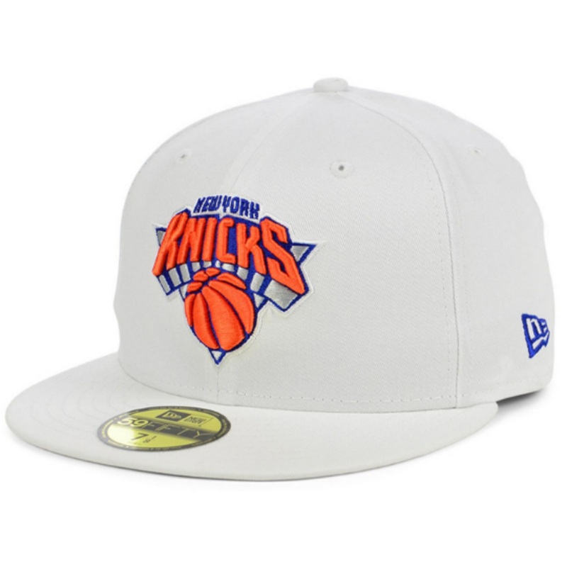 New Era New York Knicks Sanded White 59FIFTY Fitted Hat
